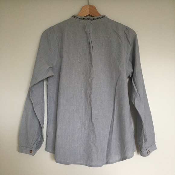 Anthropologie Needlepoint beaded striped shirt - Picture 6 of 7